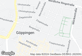 Karte mit Standort von Bäckerei Weiss Göppingen