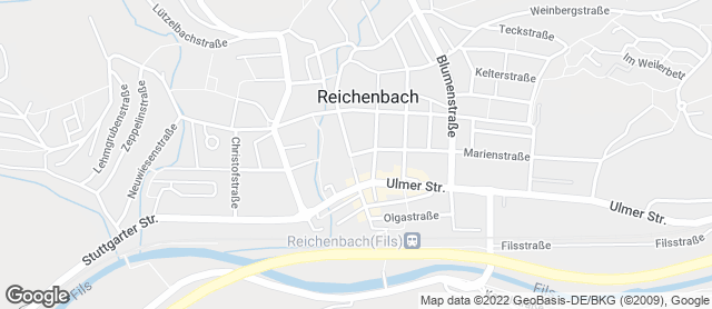 Karte mit Standort von Backhaus Zoller Reichenbach