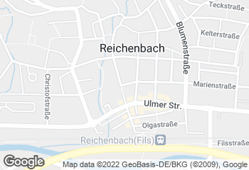 Karte mit Standort von Backhaus Zoller Reichenbach
