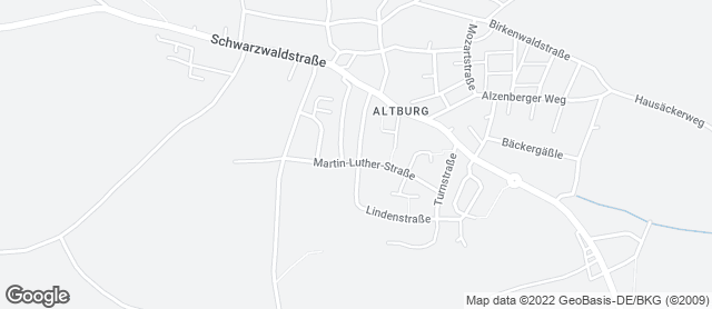 Karte mit Standort von Bäckerei & Konditorei Raisch GmbH & Co. KG - Filiale Altburg
