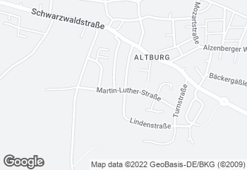 Karte mit Standort von Bäckerei & Konditorei Raisch GmbH & Co. KG - Filiale Altburg