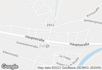Karte mit Standort von Backhaus Zoller Zell