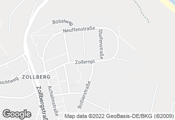 Karte mit Standort von Backhaus Zoller Zollberg