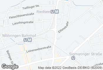 Karte mit Standort von Bäckerei Treiber, Möhringen