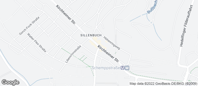 Karte mit Standort von Bäckerei Treiber, Kirchheimer Straße