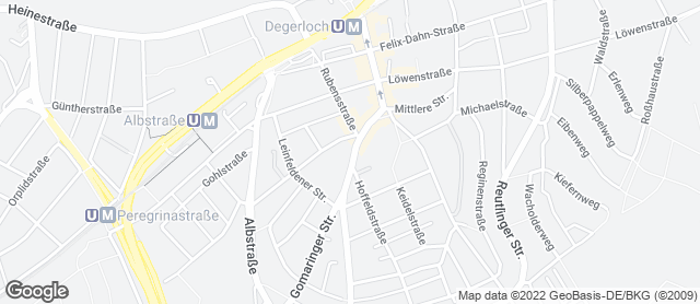 Karte mit Standort von Bäckerei Treiber, Degerloch REWE