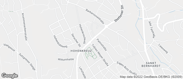 Karte mit Standort von Backhaus Zoller Hohenkreuz
