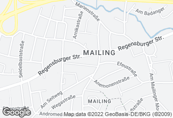 Karte mit Standort von Backhaus Hackner GmbH - Mailing