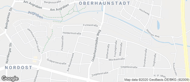 Karte mit Standort von Bäckerei Kuttenreich Unterhaunstadt
