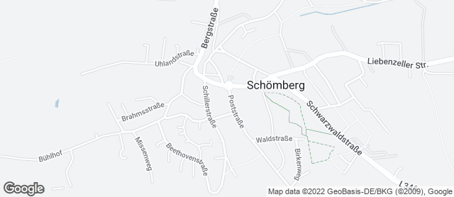 Karte mit Standort von Bäckerei & Konditorei Raisch GmbH & Co. KG - Filiale Schömberg