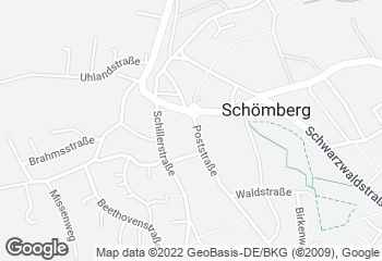 Karte mit Standort von Bäckerei & Konditorei Raisch GmbH & Co. KG - Filiale Schömberg