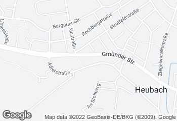 Karte mit Standort von Backhaus Schmid Kuhn Gmbh Rewe Heubach