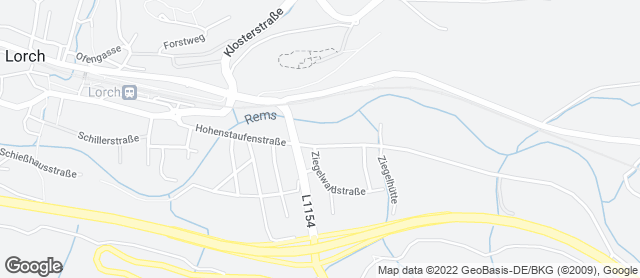 Karte mit Standort von Backparadies Berroth - Filiale in Lorch Oststadt
