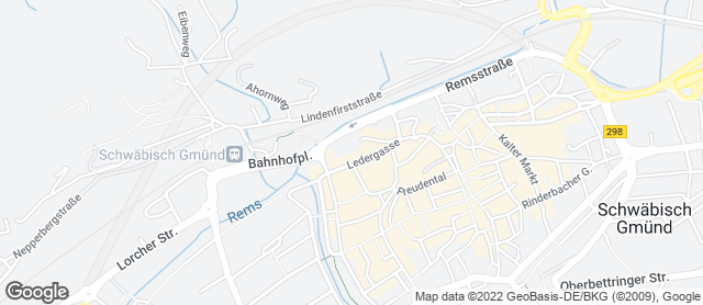 Karte mit Standort von Backhaus Schmid Kuhn Gmbh  Rewe Ledergasse