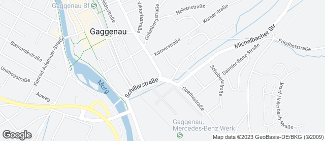 Karte mit Standort von Gaggenau Goethestrasse