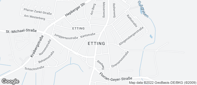 Karte mit Standort von Backhaus Hackner GmbH - Etting