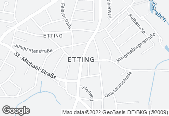 Karte mit Standort von Backhaus Hackner GmbH - Etting