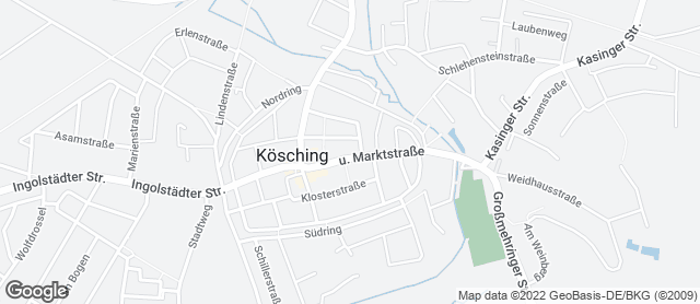 Karte mit Standort von Backhaus Hackner GmbH - Kösching 1