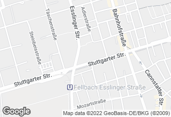 Karte mit Standort von Grau Backspezialitäten im Rewe-Markt Fellbach