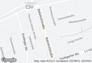Karte mit Standort von Bäckerei Mildenberger- Fellbach Maicklerstraße