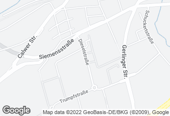 Karte mit Standort von Bäckerei/Konditorei Hartmut Diefenbach    Hagebaumarkt