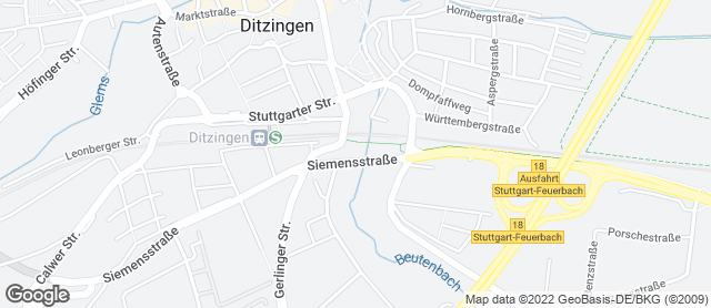 Karte mit Standort von Bäckerei & Konditorei Raisch GmbH & Co. KG - Filiale Ditzingen