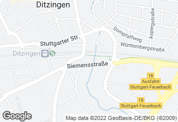 Karte mit Standort von Bäckerei & Konditorei Raisch GmbH & Co. KG - Filiale Ditzingen