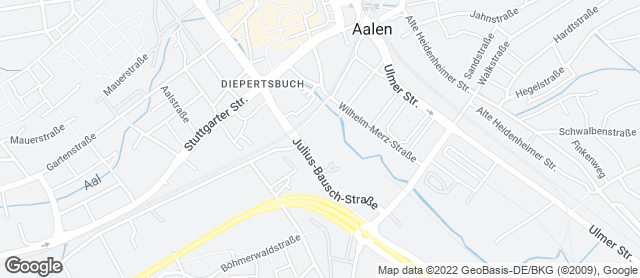 Karte mit Standort von Backhaus Schmid Kuhn Gmbh Kaufland Aalen