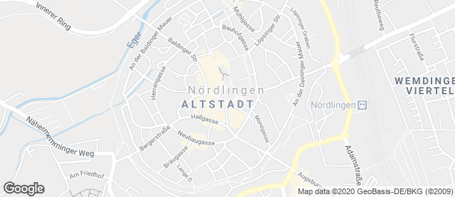 Karte mit Standort von Ihle-Café Nördlingen