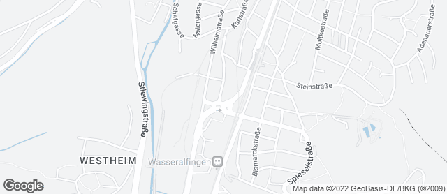 Karte mit Standort von Backwarenfachgeschäft Aalen Hüttfeld