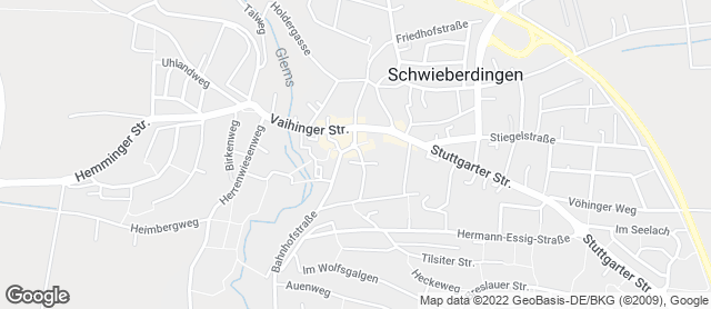 Karte mit Standort von Bäckerei Trölsch - Schwieberdingen