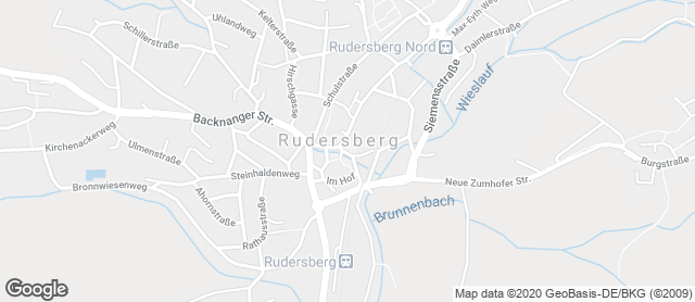 Karte mit Standort von Bäckerei Mildenberger - Rudersberg
