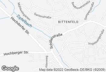 Karte mit Standort von Bäckerei John