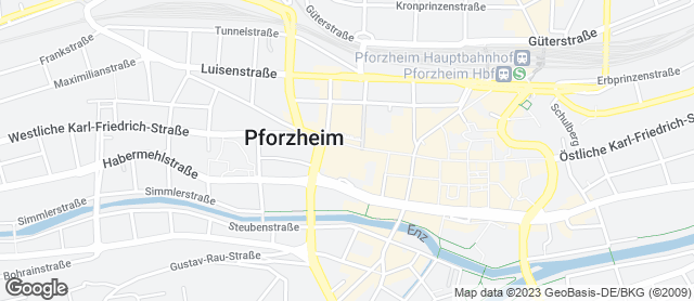 Karte mit Standort von Die Brezel Pforzheim