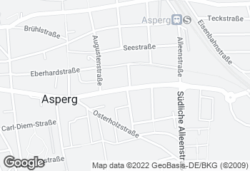 Karte mit Standort von Bäckerei Konditorei Lutz - Asperg Bruch Areal