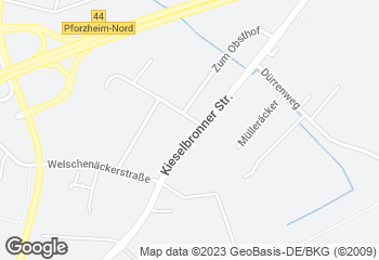 Karte mit Standort von Bäckerei Böss in der Kieselbronnerstr.