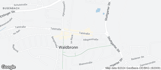 Karte mit Standort von Bäckerei Nussbaumer - Waldbronn Albterrassen