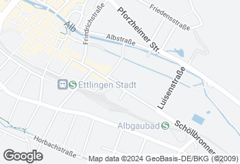 Karte mit Standort von Bäckerei Nussbaumer - Filiale Ettlingen Café Albgrün