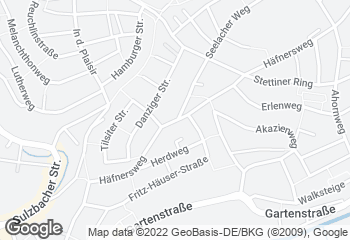 Karte mit Standort von Bäckerei Mildenberger - Häfnersweg