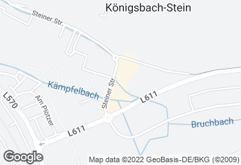 Karte mit Standort von Bäckerei & Konditorei Raisch GmbH & Co. KG - Filiale Königsbach-Stein