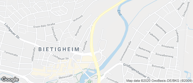 Karte mit Standort von Bäckerei Clement - Filiale mit Cafe´ und Maultaschenbar im Mühlwiesenzentrum