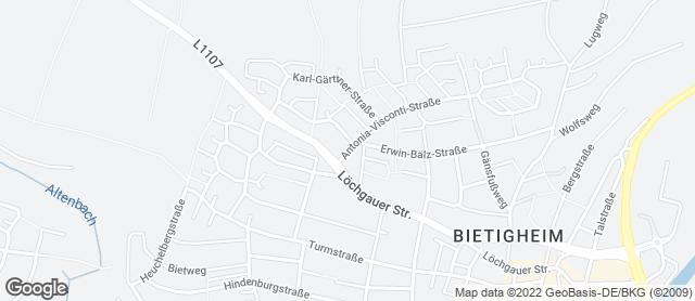 Karte mit Standort von Bäckerei Clement - Filiale mit Stehcafé in Bietigheim
