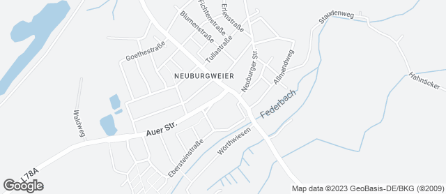 Karte mit Standort von Filiale Neuburgweier