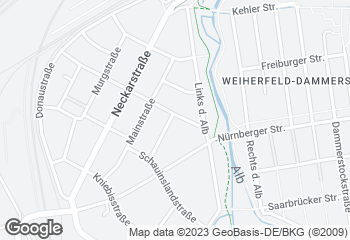 Karte mit Standort von Reinmuth Tauberstr.1 Ecke Enzstraße Weiherfeld, Nähe Lulu