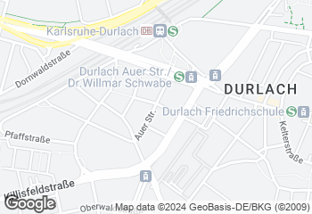 Karte mit Standort von Reinmuth Durlach Christofstr.11 Zwischen Bahnhof und Paracelsiusklinik