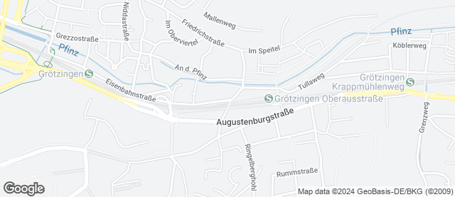 Karte mit Standort von Bäckerei Nussbaumer - Filiale Grötzingen