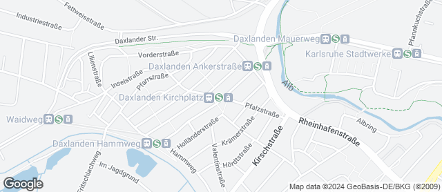 Karte mit Standort von Badische  Backstub'  F. u. E.Weber GmbH