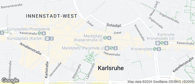 Karte mit Standort von Badische  Backstub'  F. u. E.Weber GmbH Karstadt (Eingang Ritterstraße)