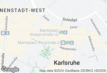 Karte mit Standort von Badische  Backstub'  F. u. E.Weber GmbH Karstadt (Eingang Ritterstraße)