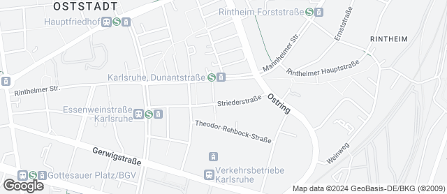 Karte mit Standort von Reinmuth Oststadt bei Netto Striederstr.21/Rintheimer